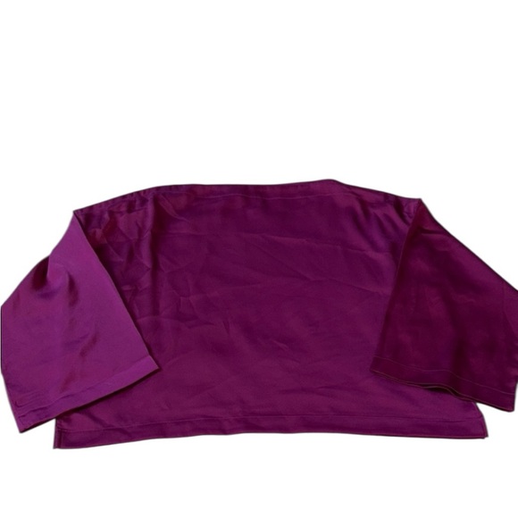 Polo Ralph Lauren Satin Boatneck Blouse Top Size Small Petite - Picture 3 of 7